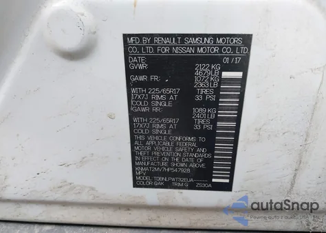 2017 Nissan Rogue S from USA, damaged, VIN KNMAT2MV7HP547928